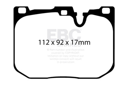 EBC 14+ BMW M3 3.0 Twin Turbo (F80) Redstuff Front Brake Pads Brake Pads - Performance