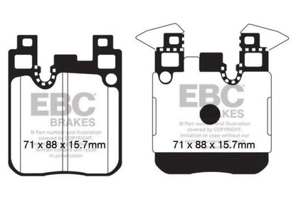 EBC 14+ BMW M3 3.0 Twin Turbo (F80) Redstuff Rear Brake Pads Brake Pads - Performance