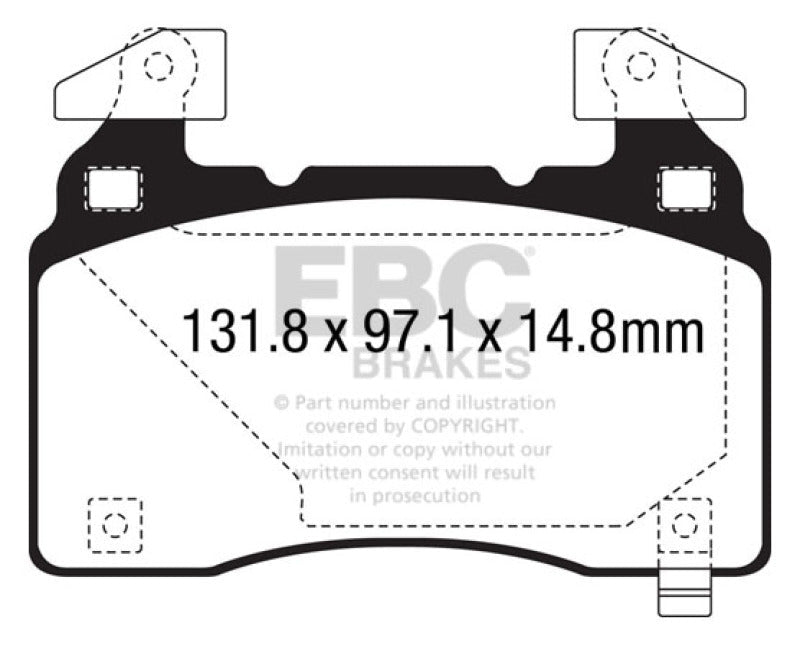EBC 14+ Cadillac CTS Vsport 3.6 Twin Turbo Redstuff Front Brake Pads Brake Pads - Performance