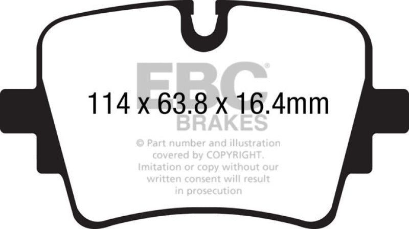 EBC 14+ Jaguar F - Type (Cast Iron Rotors Only) 5.0 Supercharged (490) Redstuff Rear Brake Pads Brake Pads - Performance