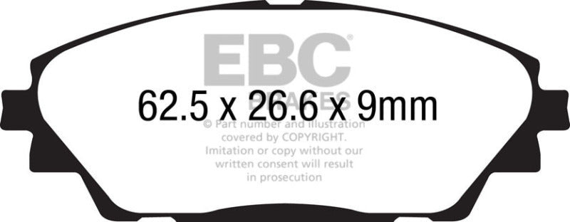 EBC 14+ Mazda 3 2.0 (Japan Build) Greenstuff Front Brake Pads Brake Pads - Performance