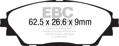 EBC 14+ Mazda 3 2.0 (Japan Build) Greenstuff Front Brake Pads Brake Pads - Performance