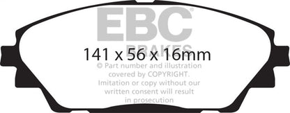 EBC 14+ Mazda 3 2.0 (Japan Build) Greenstuff Front Brake Pads Brake Pads - Performance