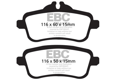 EBC 14+ Mercedes - Benz CLA45 AMG 2.0 Turbo Redstuff Rear Brake Pads Brake Pads - Performance