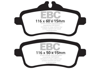 EBC 14+ Mercedes - Benz CLA45 AMG 2.0 Turbo Redstuff Rear Brake Pads Brake Pads - Performance
