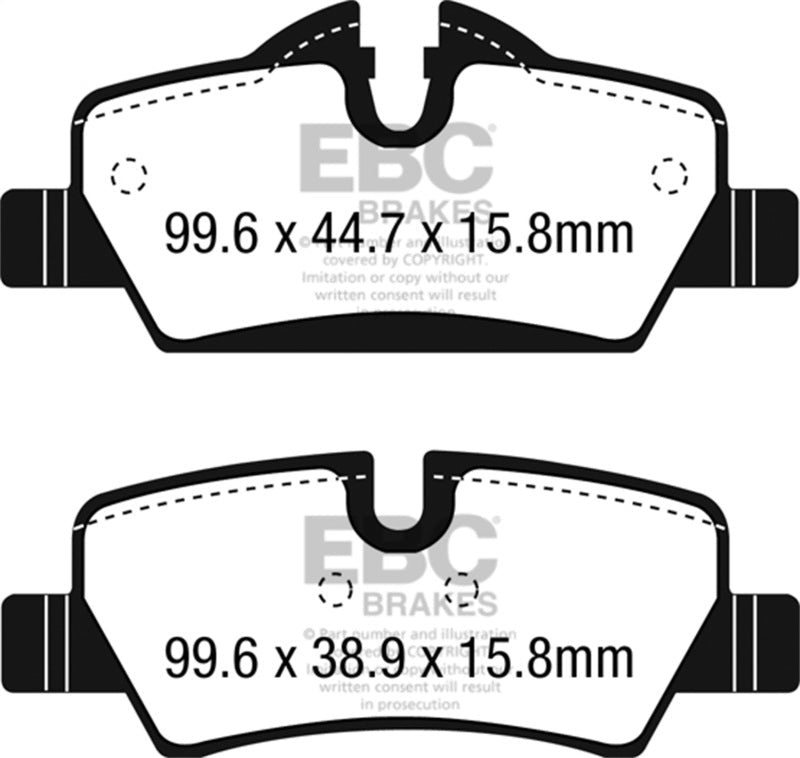 EBC 14+ Mini Hardtop 1.5 Turbo Cooper Greenstuff Rear Brake Pads Brake Pads - Performance