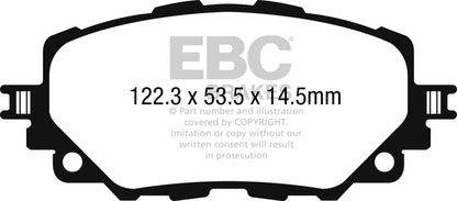 EBC 15 - 17 Mazda Miata MX - 5 Redstuff Ceramic Low Dust Front Brake Pads Brake Pads - Performance