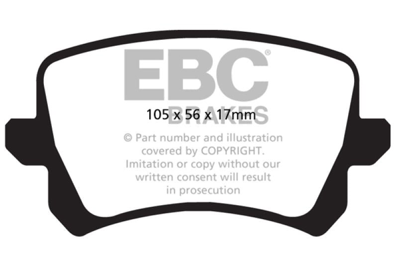EBC 15+ Audi Q3 2.0 Turbo Redstuff Rear Brake Pads Brake Pads - Performance