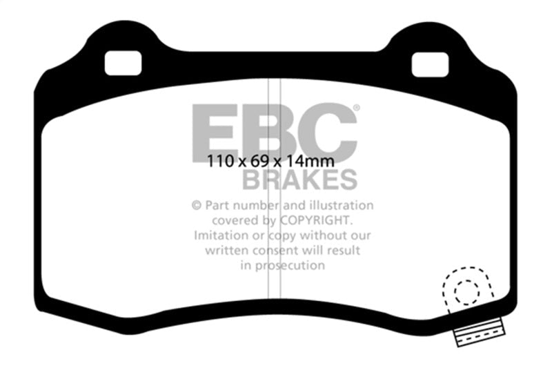 EBC 15+ Cadillac CTS 3.6 Twin Turbo Yellowstuff Rear Brake Pads Brake Pads - Performance