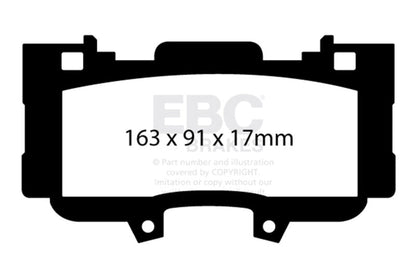 EBC 15+ Ford Mustang 2.3 Turbo Performance Pkg Redstuff Front Brake Pads Brake Pads - Performance