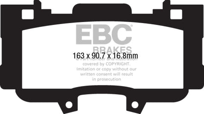 EBC 15+ Ford Mustang 2.3 Turbo Performance Pkg Redstuff Front Brake Pads Brake Pads - Performance