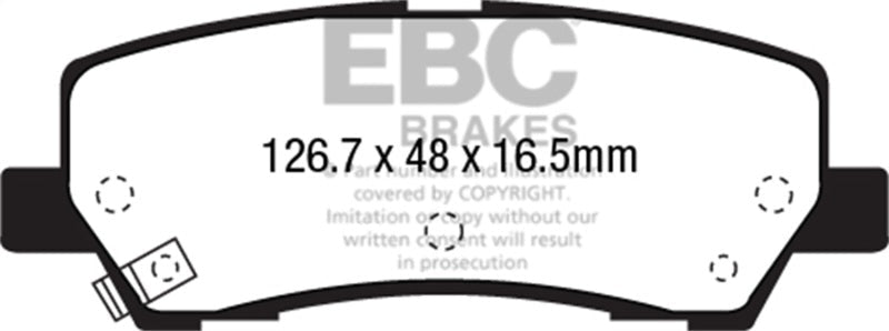 EBC 15+ Ford Mustang 2.3 Turbo Redstuff Rear Brake Pads Brake Pads - Performance