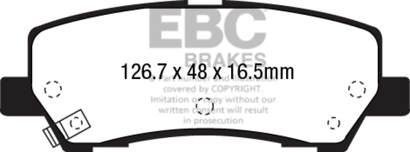 EBC 15+ Ford Mustang 2.3 Turbo Redstuff Rear Brake Pads Brake Pads - Performance