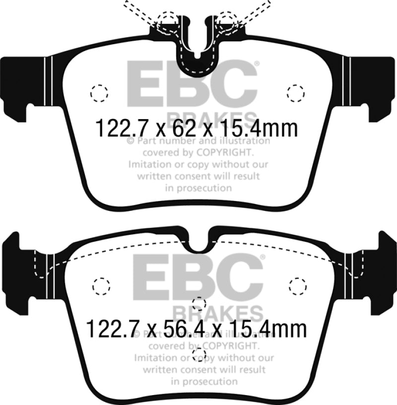 EBC 15+ Mercedes - Benz C300 (W205) 2.0 Turbo 4 - matic Yellowstuff Rear Brake Pads Brake Pads - Performance