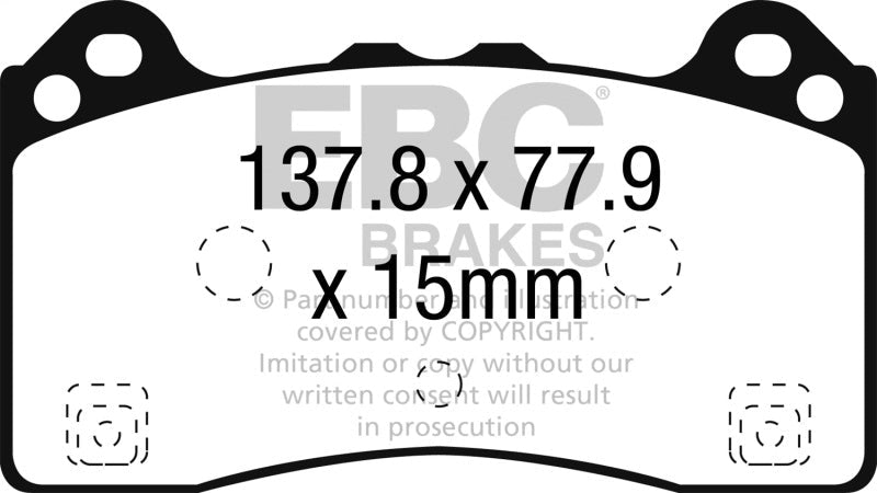 EBC 16 - 18 Ford Focus RS Redstuff Ceramic Low Dust Front Brake Pads Brake Pads - Performance