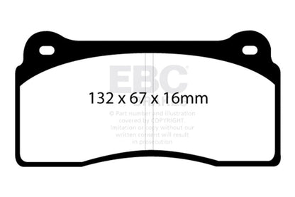 EBC 2012+ Nissan GT - R R35 (w/M12/M14 Bolts & Iron Rotors) Yellowstuff Rear Brake Pads Brake Pads - Performance