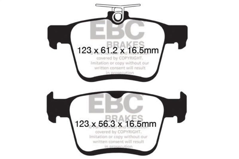 EBC 2014+ Audi A3 1.8 Turbo (w/Electronic Parking Brake) Redstuff Rear Brake Pads Brake Pads - Performance