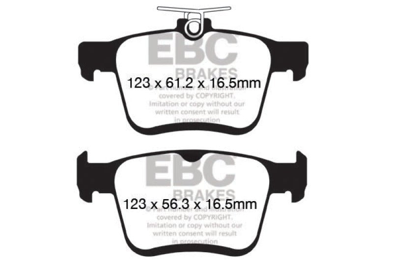 EBC 2014+ Audi A3 1.8 Turbo (w/Electronic Parking Brake) Redstuff Rear Brake Pads Brake Pads - Performance
