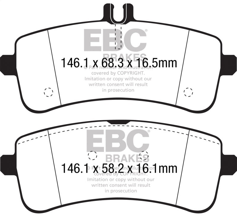 EBC 2015+ Mercedes - Benz C63 S AMG (W205) 4.0L Twin Turbo Redstuff Rear Brake Pads Brake Pads - Performance