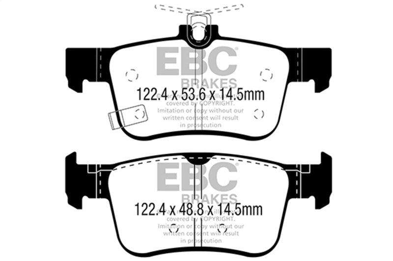 EBC 2016+ Honda Civic Coupe 1.5L Turbo Greenstuff Rear Brake Pads Brake Pads - Performance