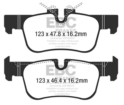 EBC 2016+ Mini Cooper Clubman (F54) 1.5L Turbo Redstuff Rear Brake Pads Brake Pads - Performance