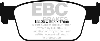 EBC 2017+ Audi A4 2.0L Turbo (B9) Redstuff Front Brake Pads Brake Pads - Performance
