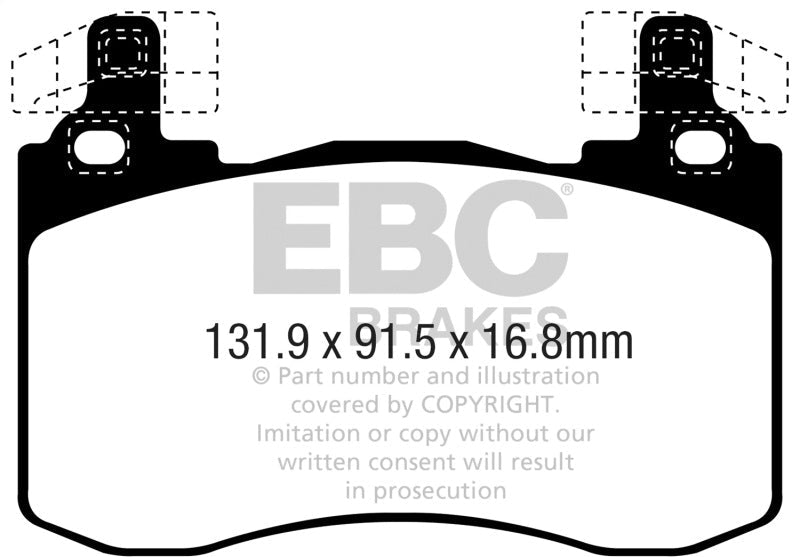 EBC 2017+ Kia Stinger 3.3L Twin Turbo Redstuff Front Brake Pads Brake Pads - Performance