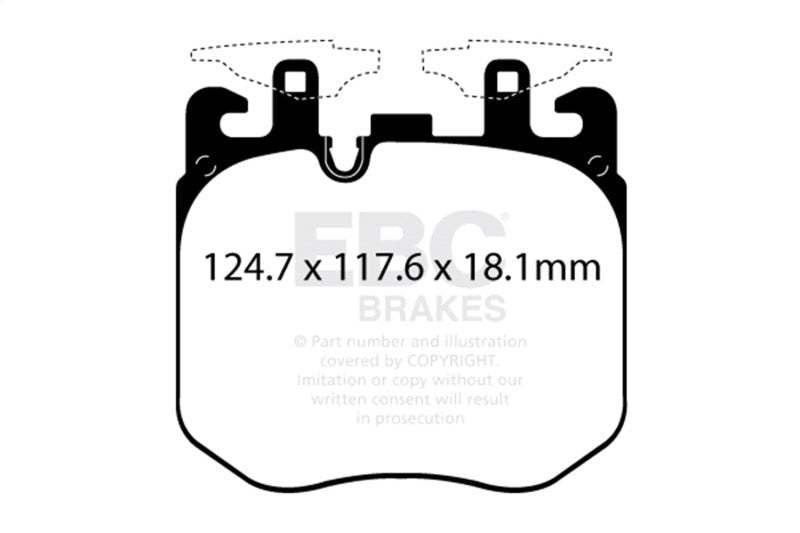 EBC 2019+ BMW X5 3.0T / 2020+ BMW X6 4.4TT M50 (G05/G06/G07) Redstuff Front Brake Pads Brake Pads - Performance