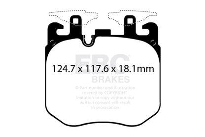 EBC 2019+ BMW X5 3.0T / 2020+ BMW X6 4.4TT M50 (G05/G06/G07) Redstuff Front Brake Pads Brake Pads - Performance