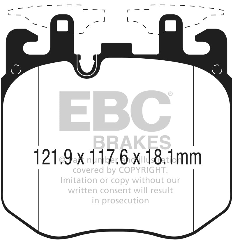 EBC 2019+ BMW X5 3.0T / 2020+ BMW X6 4.4TT M50 (G05/G06/G07) Redstuff Front Brake Pads Brake Pads - Performance