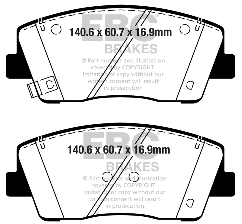 EBC 2019+ Genesis G70 2.0T Redstuff Front Brake Pads Brake Pads - Performance