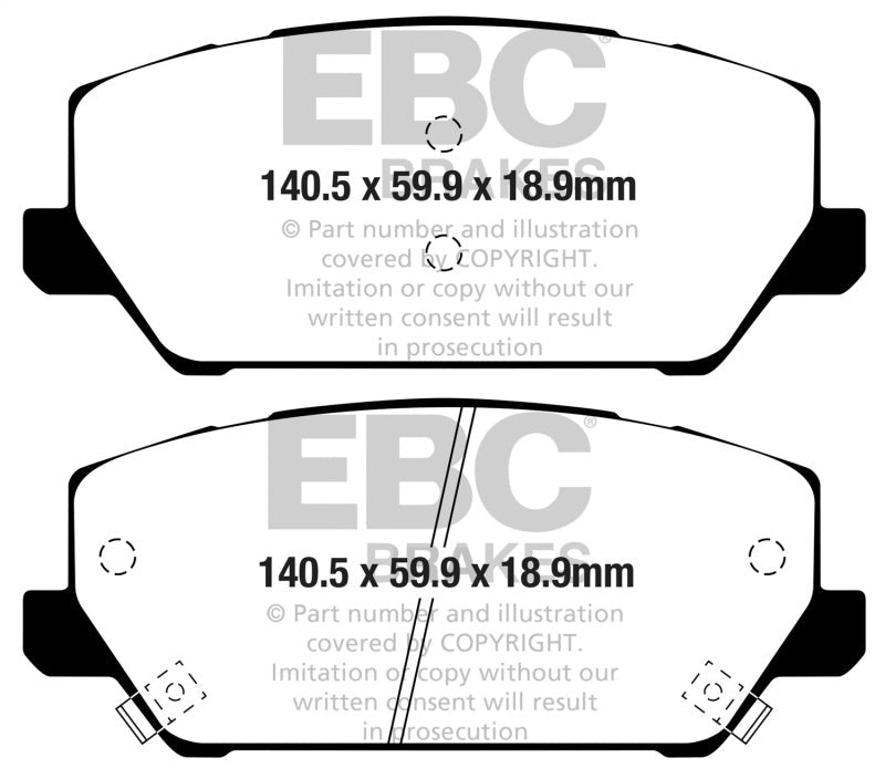 EBC 2019+ Hyundai Veloster (2nd Gen) 2.0L Turbo N Greenstuff Front Brake Pads Brake Pads - Performance