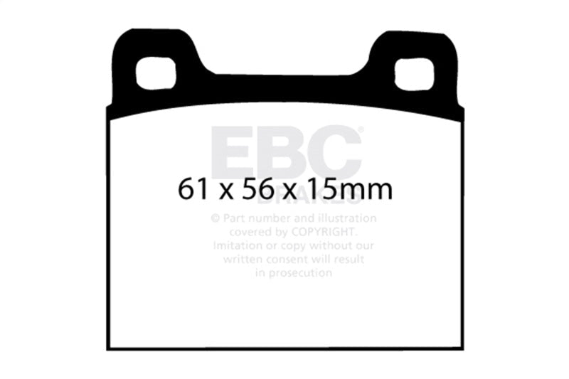 EBC 64 - 69 Porsche 911 2.0 (M Caliper) (Solid front rotor) Yellowstuff Front Brake Pads Brake Pads - Performance