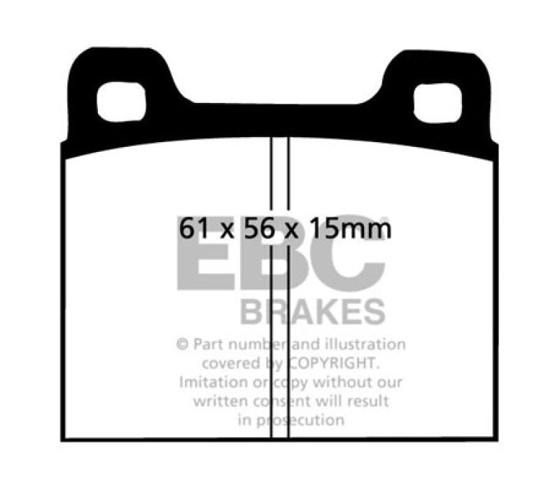 EBC 64 - 69 Porsche 911 2.0 (M Caliper) (Solid front rotor) Yellowstuff Front Brake Pads Brake Pads - Performance