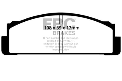 EBC 68 - 83 Fiat 124 1.6 Greenstuff Front Brake Pads Brake Pads - Performance