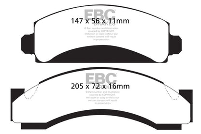 EBC 74 - 80 Chevrolet C30 (JB8) Yellowstuff Front Brake Pads Brake Pads - Performance