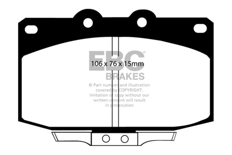 EBC 86 - 89 Mazda RX7 2.4 (1.3 Rotary)(Vented Rear Rotors) Redstuff Front Brake Pads Brake Pads - Performance