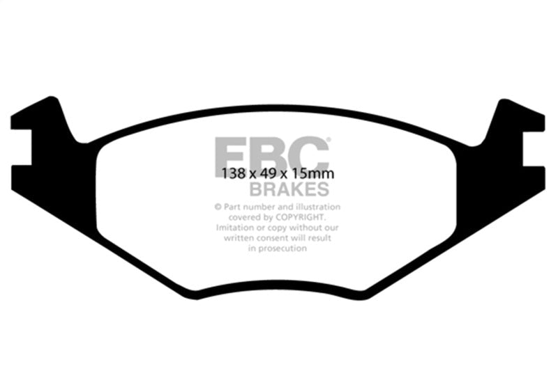 EBC 86 - 93 Volkswagen Cabriolet 1.8 Redstuff Front Brake Pads Brake Pads - Performance