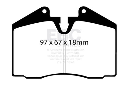 EBC 89 - 95 Ferrari 348 3.4 Redstuff Front/Rear Brake Pads (Axle Set Only) Brake Pads - Performance