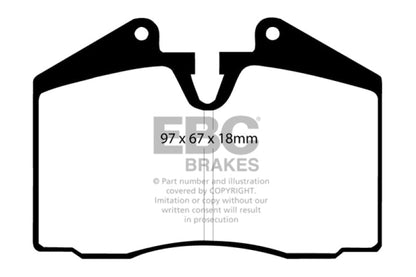 EBC 89 - 95 Ferrari 348 3.4 Redstuff Front/Rear Brake Pads (Axle Set Only) Brake Pads - Performance