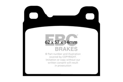 EBC 91 - 93 Volvo 740 2.3 (ABS) (Girling) Redstuff Rear Brake Pads Brake Pads - Performance