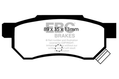 EBC 92 - 94 Acura Integra 1.7 Vtec Redstuff Rear Brake Pads Brake Pads - Performance