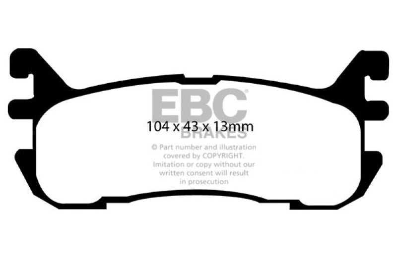 EBC 97 - 02 Ford Escort 2.0 Redstuff Rear Brake Pads Brake Pads - Performance