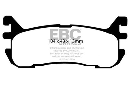 EBC 97 - 02 Ford Escort 2.0 Redstuff Rear Brake Pads Brake Pads - Performance