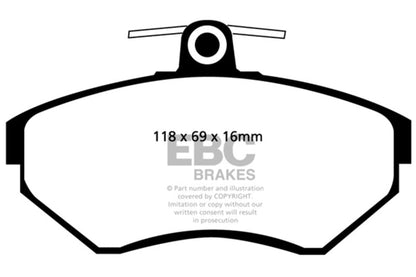 EBC 97 - 02 Volkswagen Cabriolet 2.0 Yellowstuff Front Brake Pads Brake Pads - Performance