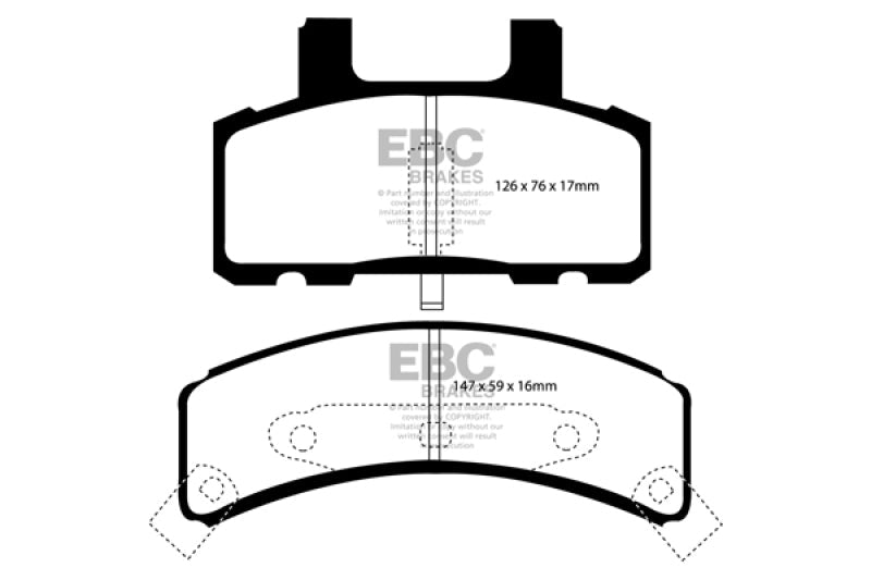 EBC 97 - 99 Cadillac Deville 4.6 (Rear Drums) Yellowstuff Front Brake Pads Brake Pads - Performance