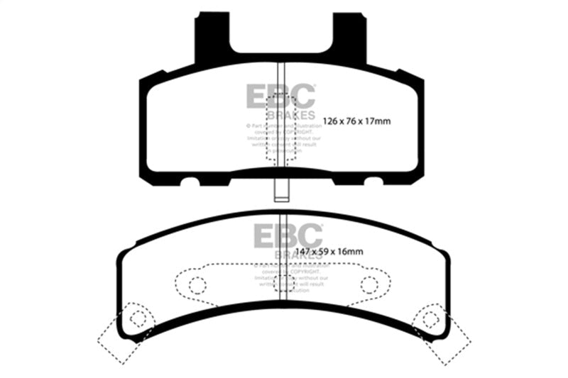 EBC 97 - 99 Cadillac Deville 4.6 (Rear Drums) Yellowstuff Front Brake Pads Brake Pads - Performance