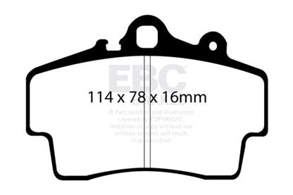 EBC 97 - 99 Porsche Boxster (Cast Iron Rotors only) 2.5 Redstuff Front Brake Pads Brake Pads - Performance