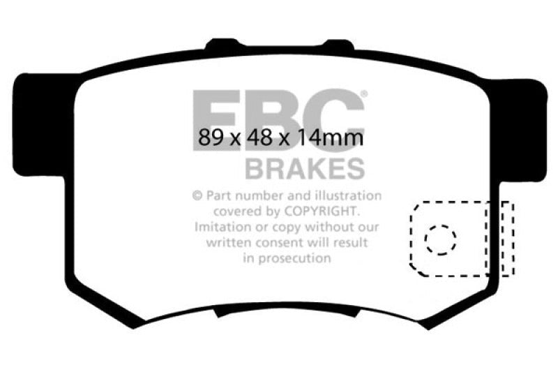 EBC 97 Acura CL 2.2 Yellowstuff Rear Brake Pads Brake Pads - Performance