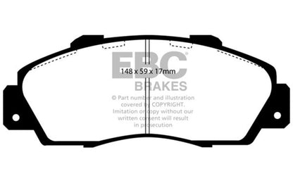 EBC 97 Acura CL 3.0 Redstuff Front Brake Pads Brake Pads - Performance